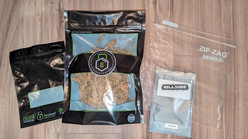 Various sizes of plastic zip-seal storage bags.