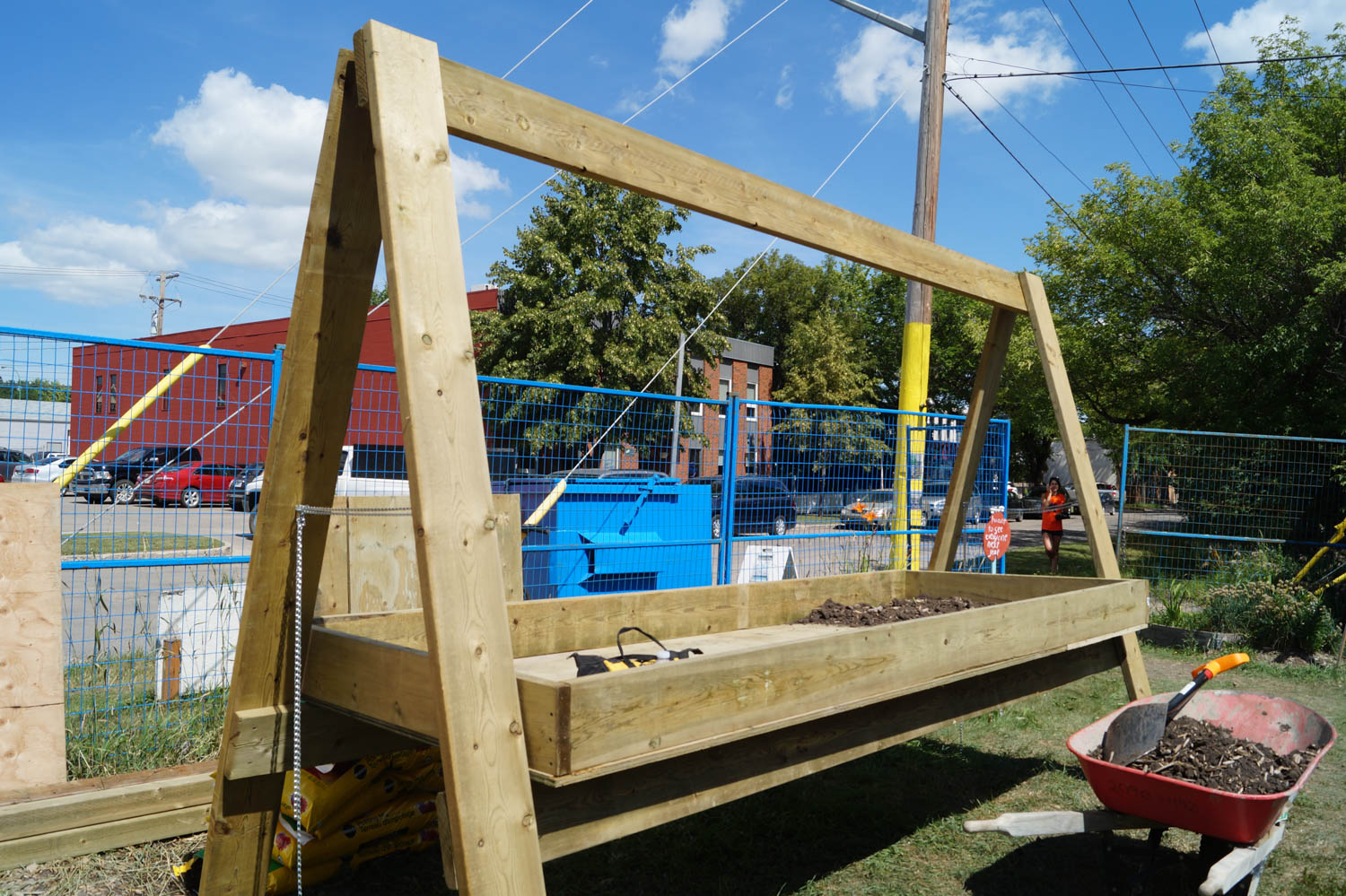 An accessible raised bed at the Saskatoon Food Bank and Learning Centre's Garden Patch